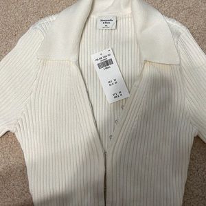 White Sweater Collar Bodysuit